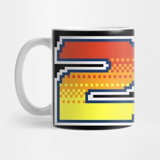 20 Pixel Font Twenty in Red Orange and Yellow Mug